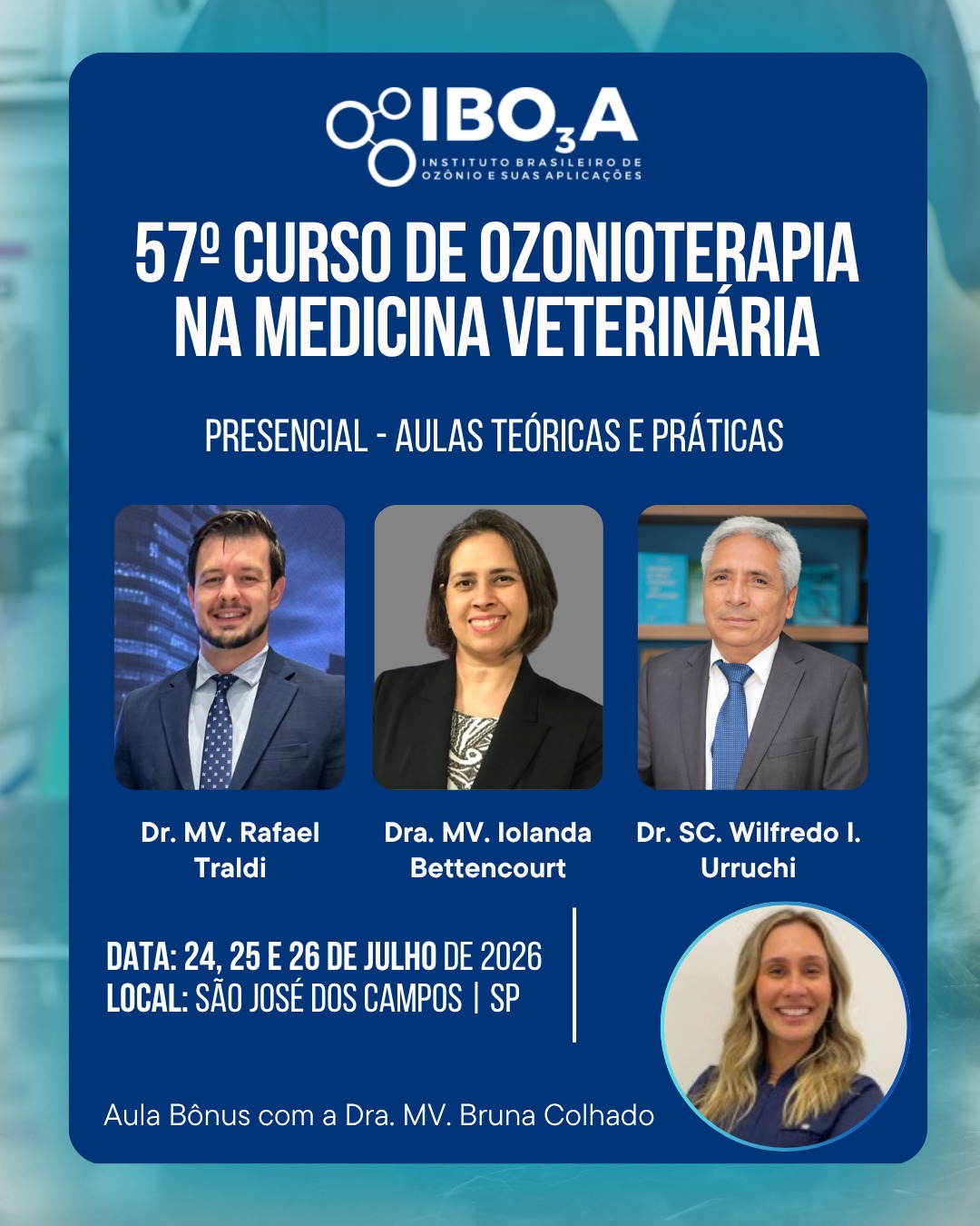 57° Curso de Ozonioterapia na Medicina Veterinária – Presencial 40hrs